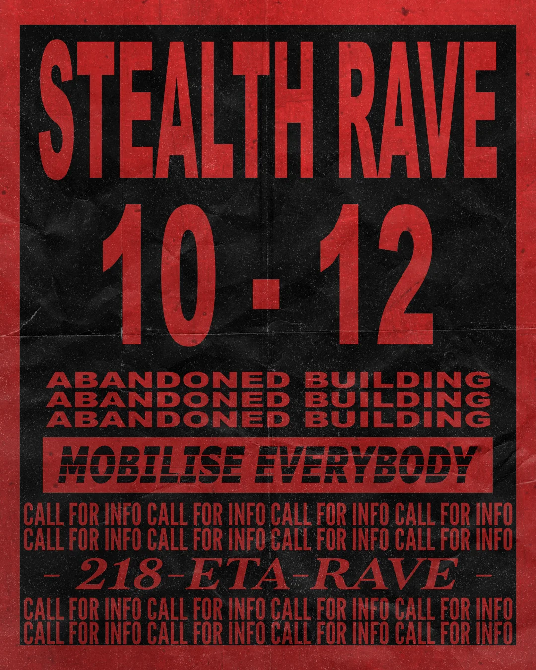 Stealth rave flyer abandoned warehouse rave